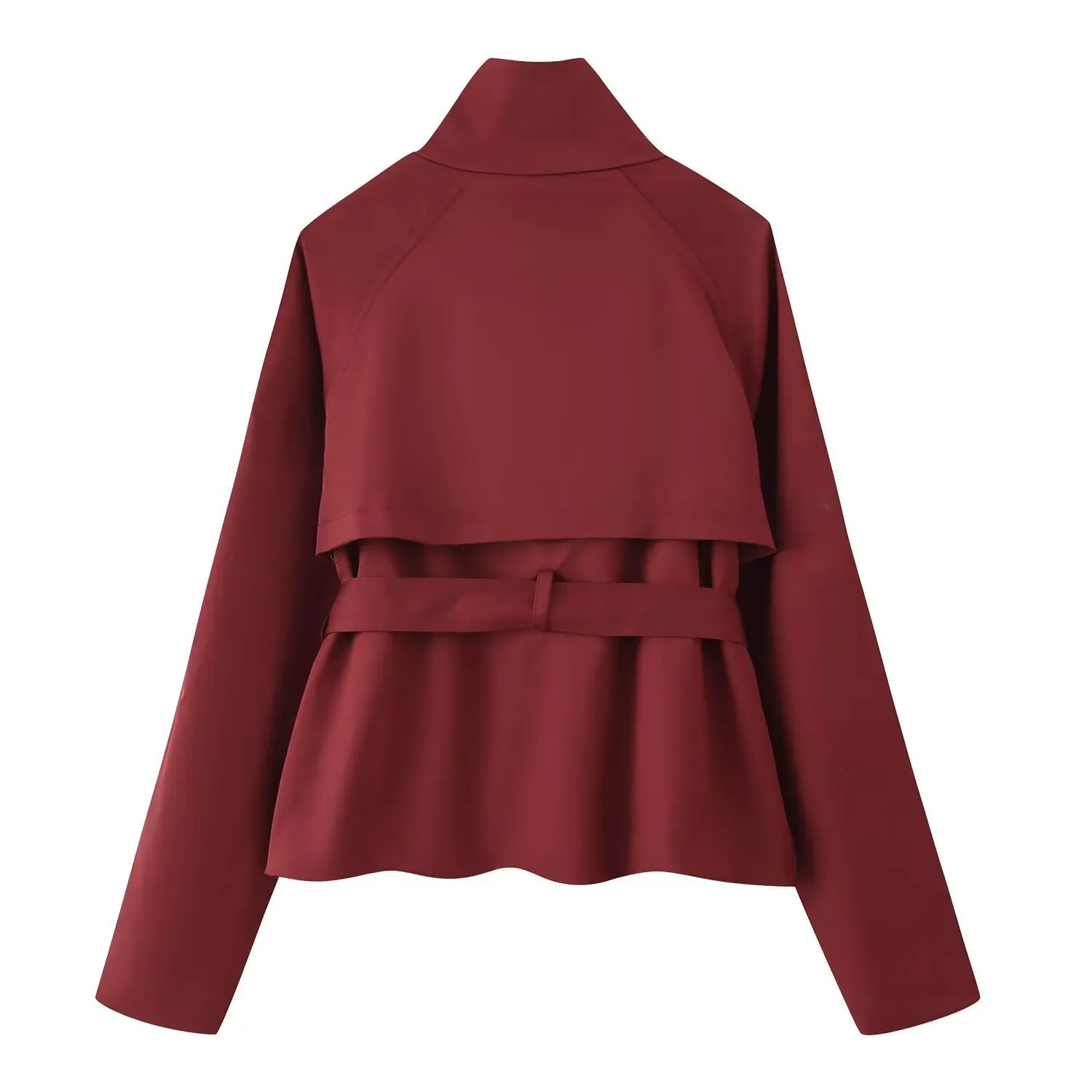 2025 جديد مزدوج الصدر التعادل حزام قصير خندق معطف المرأة معطف طويل الأكمام خيارات الألوان نمط مزاجه