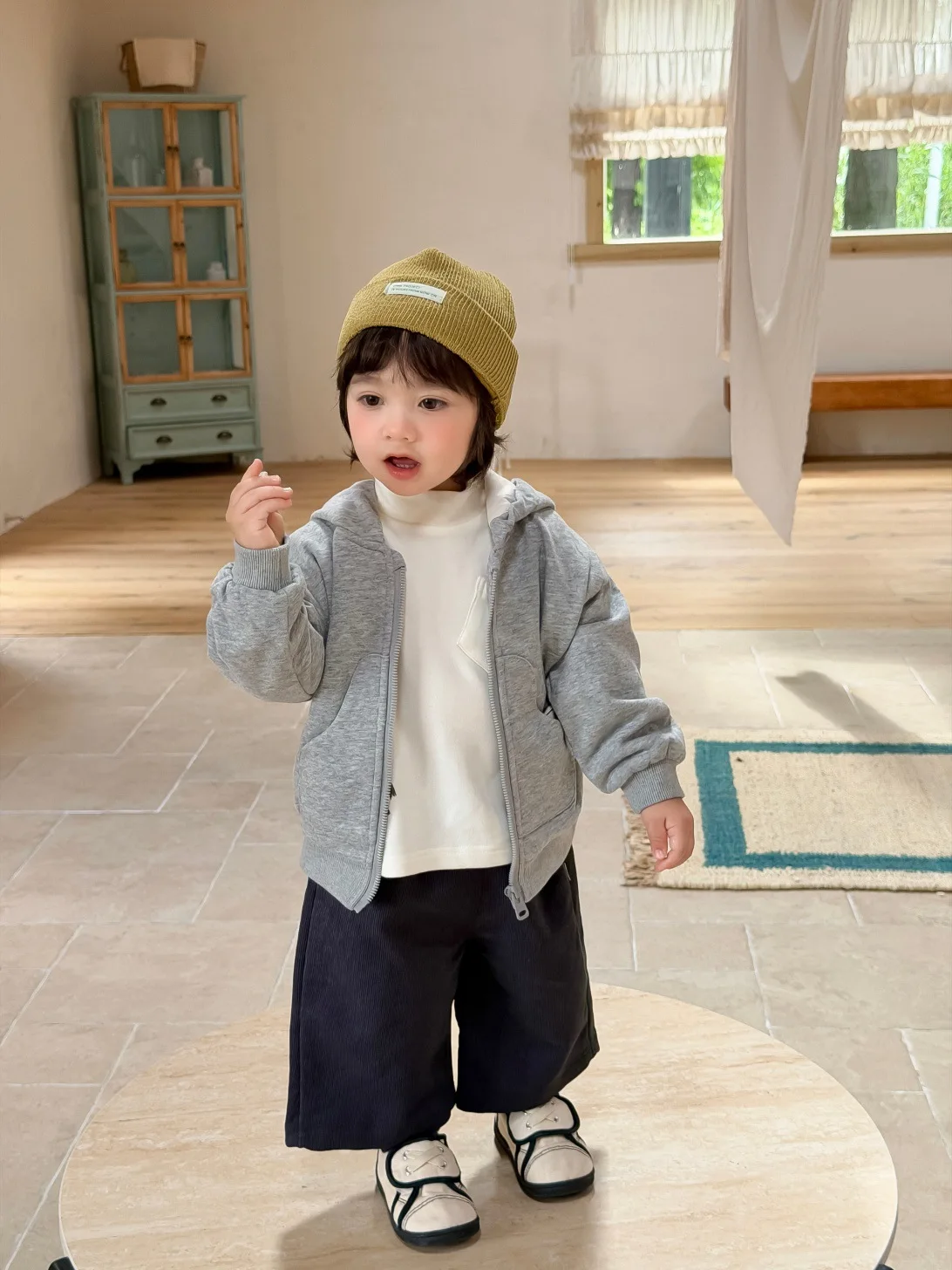 2026 Autumn New Baby Long Sleeve Hooded Sweatshirt Coat Solid Girls Zipper Cardigan Toddler Boys Hoodie Cotton Infant Clothes