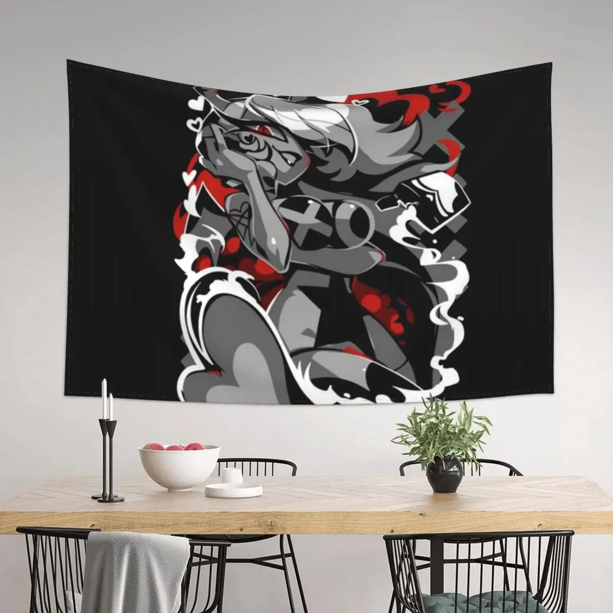 

Verosika Mayday Demon Design - Helluva Boss Tapestry Home Decorators Aesthetic Room Decorations Wall Deco Tapestry
