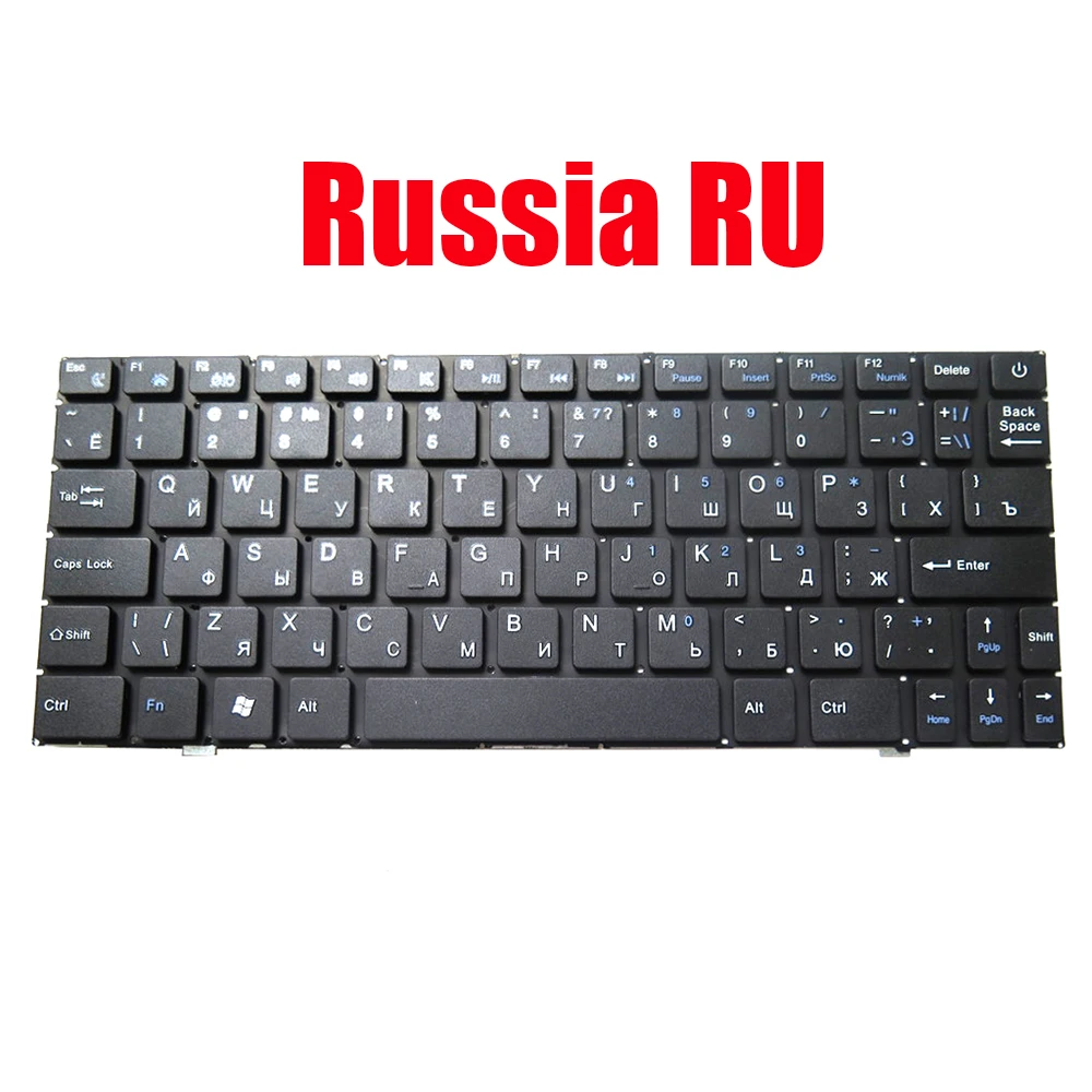 RU US Laptop Keyboard For Irbis NB11 NB110 NB110A NB110B NB110C NB110L NB110O NB110R NB110W NB110X Russia English Without Frame