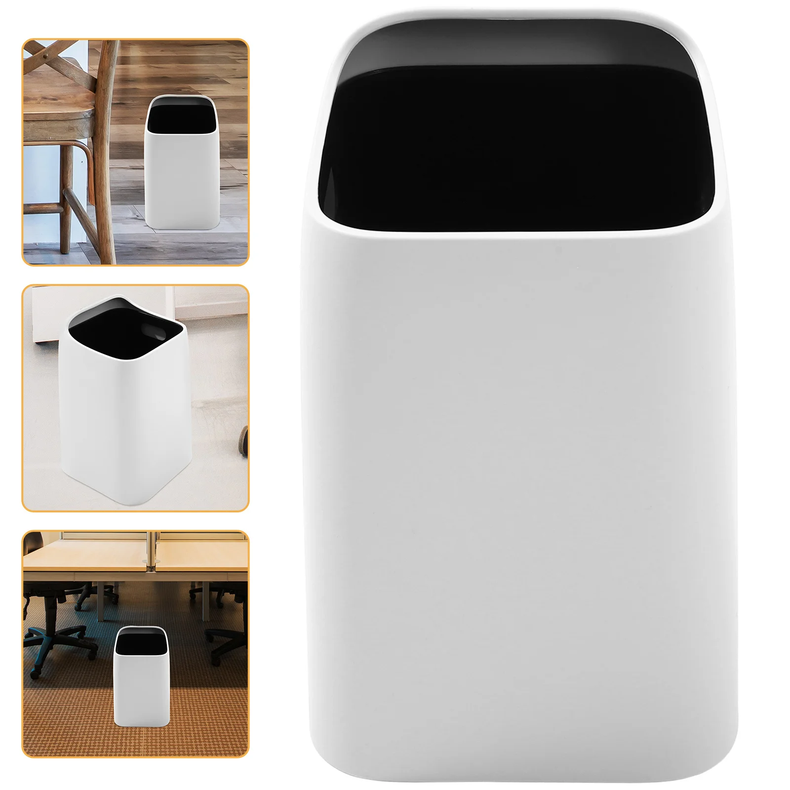 

1pc Double Layer Large Capacity Trash Can No Lid Pp Material Plastic Waste Bin For Kitchen Bathroom Office Bedroom Home Use