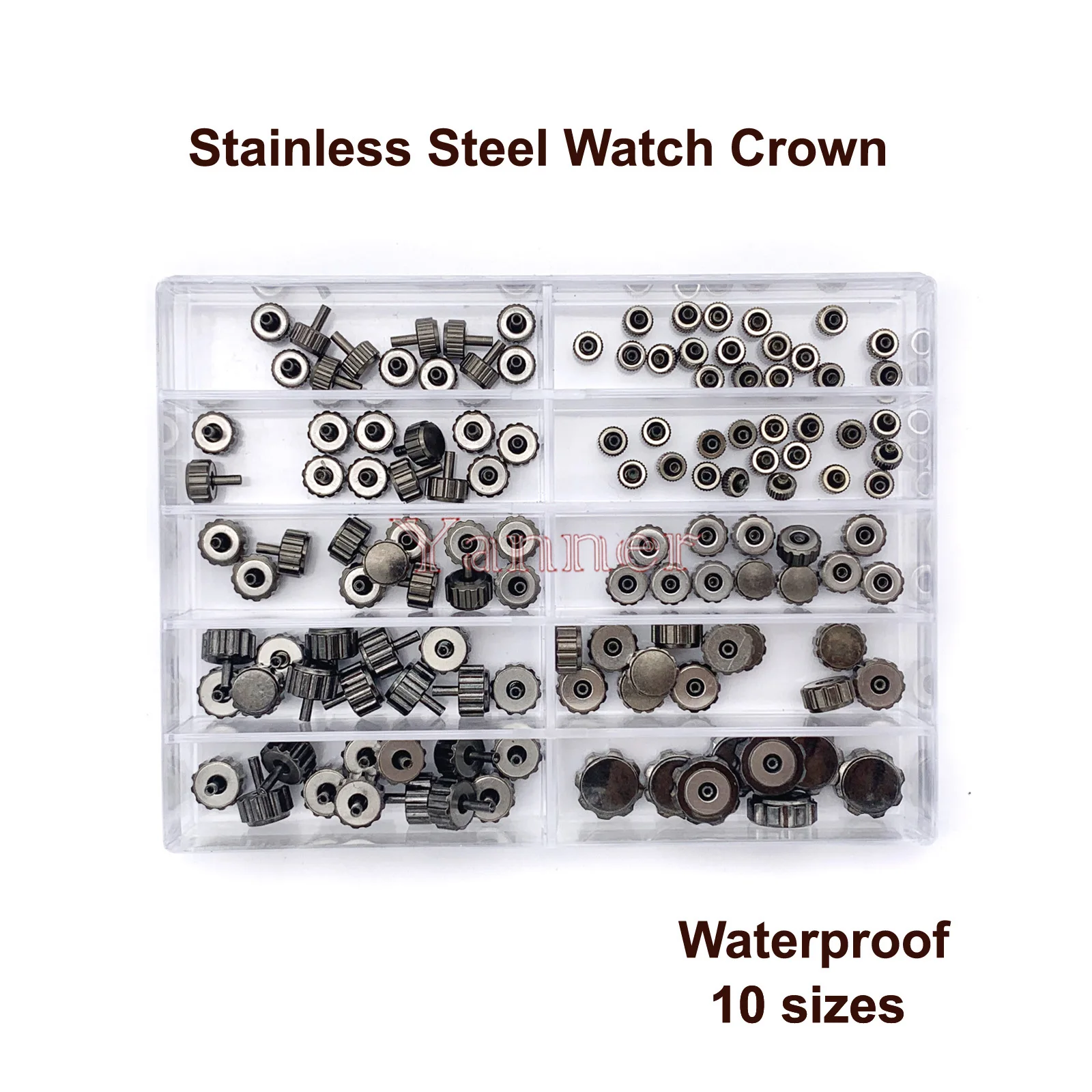 

Waterproof Watch Crown Parts Replacement Assorted Watch Repair Kits for Watchmakers Black Colour