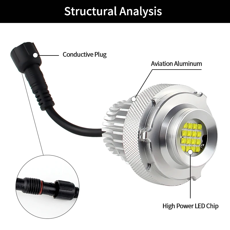 2 قطعة 160 واط عيون الملاك ضوء LED ماركر أضواء خطأ مجاني لسيارات BMW 5-Series E60 LCI سيدان E61 LCI بجولة 2007-2015 اكسسوارات