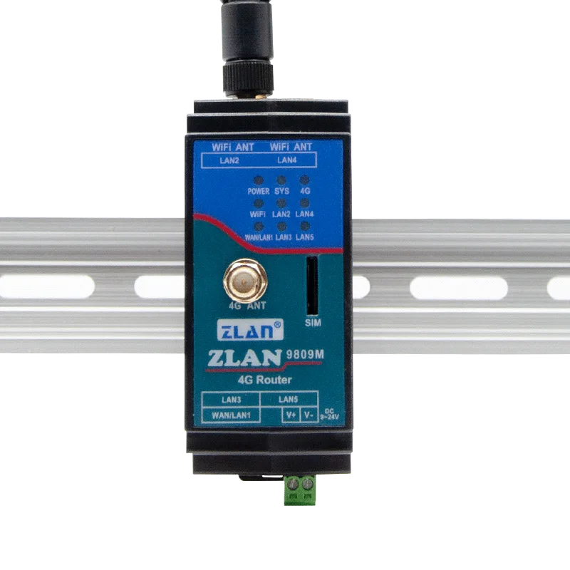 Industrial 4G LTE Modem with SIM Card Guide Rail and Router Communication & Networking Product ZLAN9809M