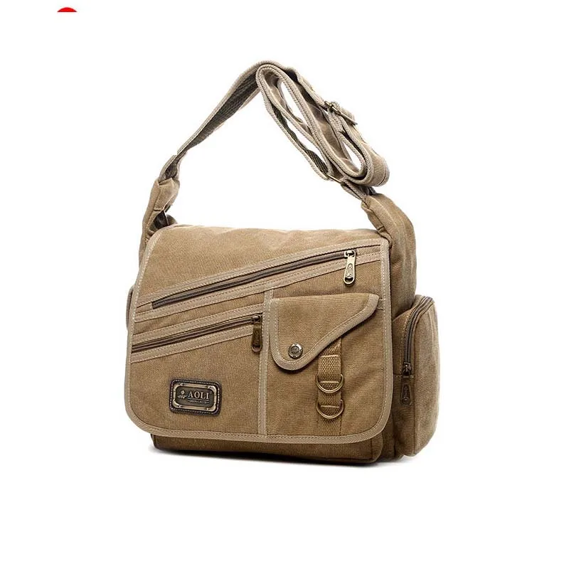 Imagem -06 - Bolsa dos Homens Crossbody Bolsa Multifuncional Homens Retro Bolsas Canvas Ombro Bolsa do Mensageiro Leisure Pacote Shoulder Bag