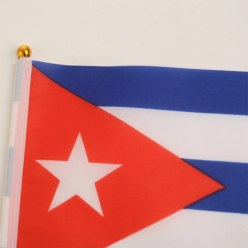 Xvggdg 14 X 21 cm Hand Waving CUBA Hand Flag 50pcs/Lot Wholesale CUBA Small Hand Flag