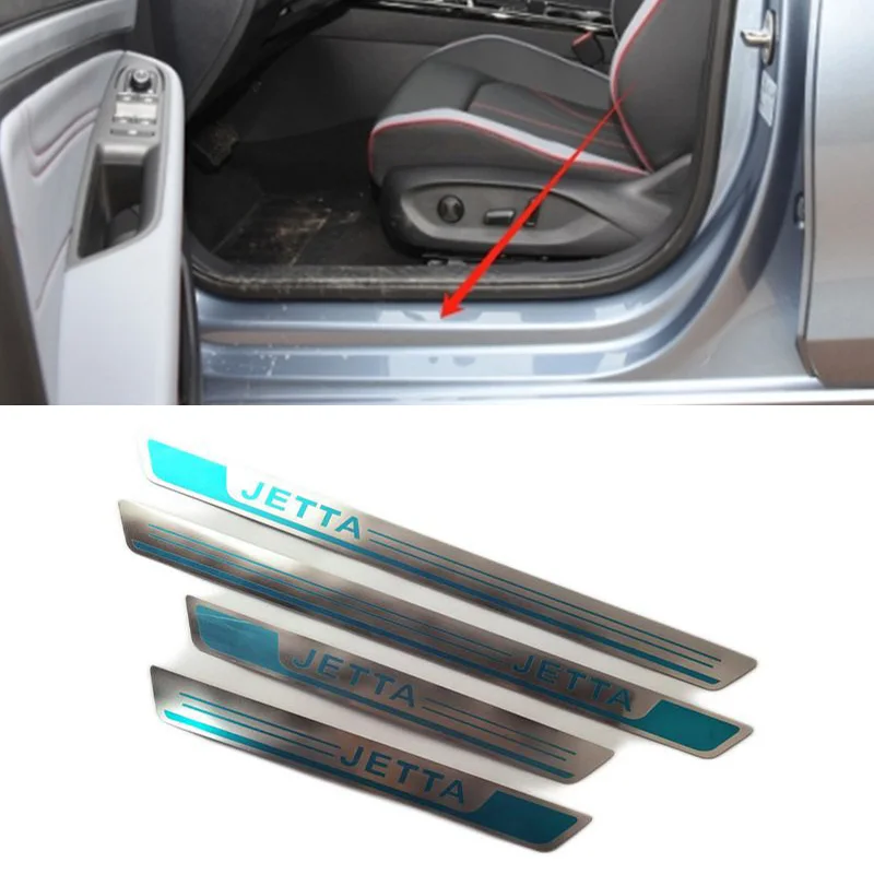 4PCS/Lot Stainless Steel For 2012-2018 Volkswajen JETTA MK6 Ultra-thin Auto Car Door Sill Scuff Plate Pedal Cover