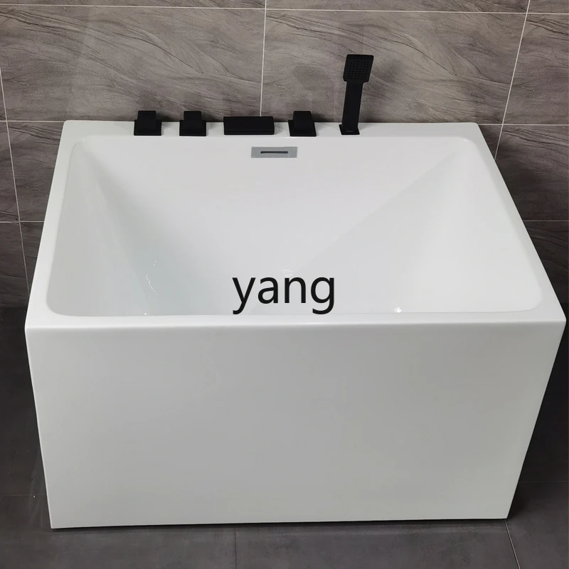 

LMM Square Bathtub Home Use Acrylic Seamless Integrated Deepened Small Apartment Mobile Embedded