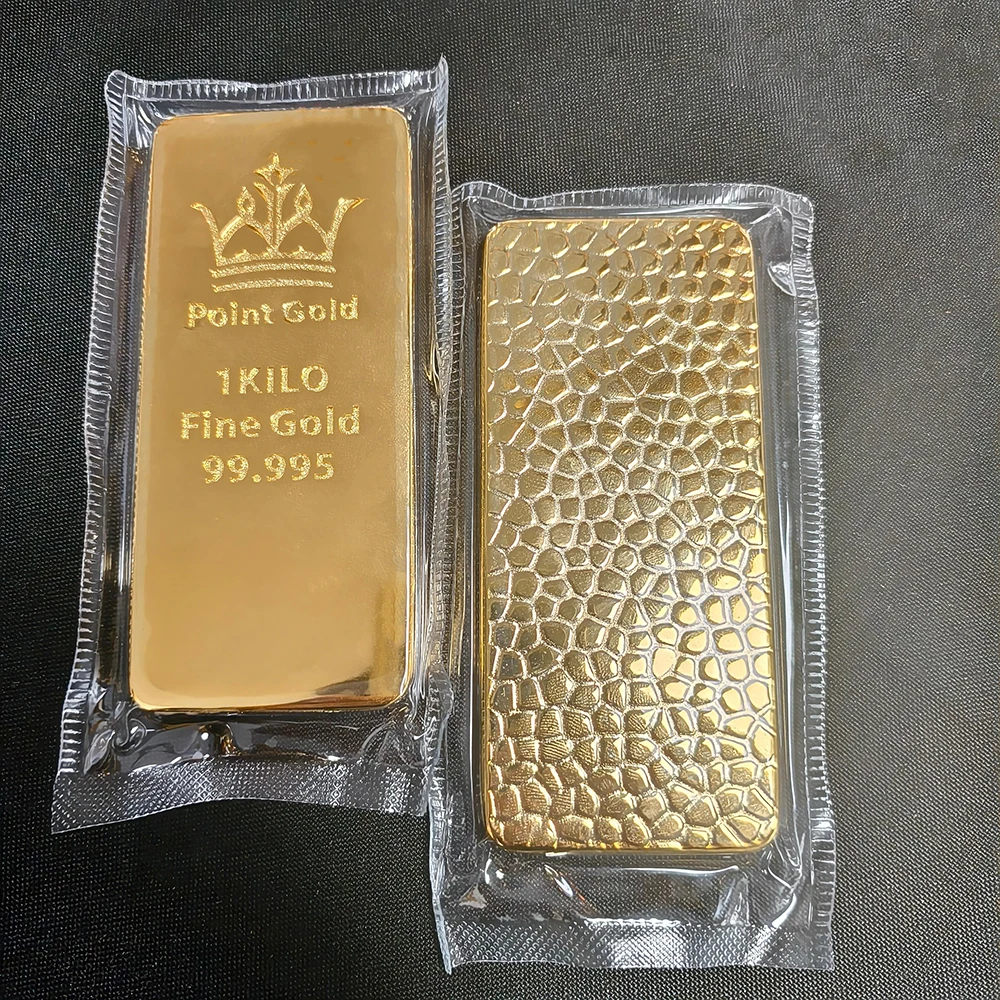 

Switzerland Replica Gold Plated Bar Crown Gold Bullion Bar Non-magnetic With Unique Pattern Commemorative Collection Decorations