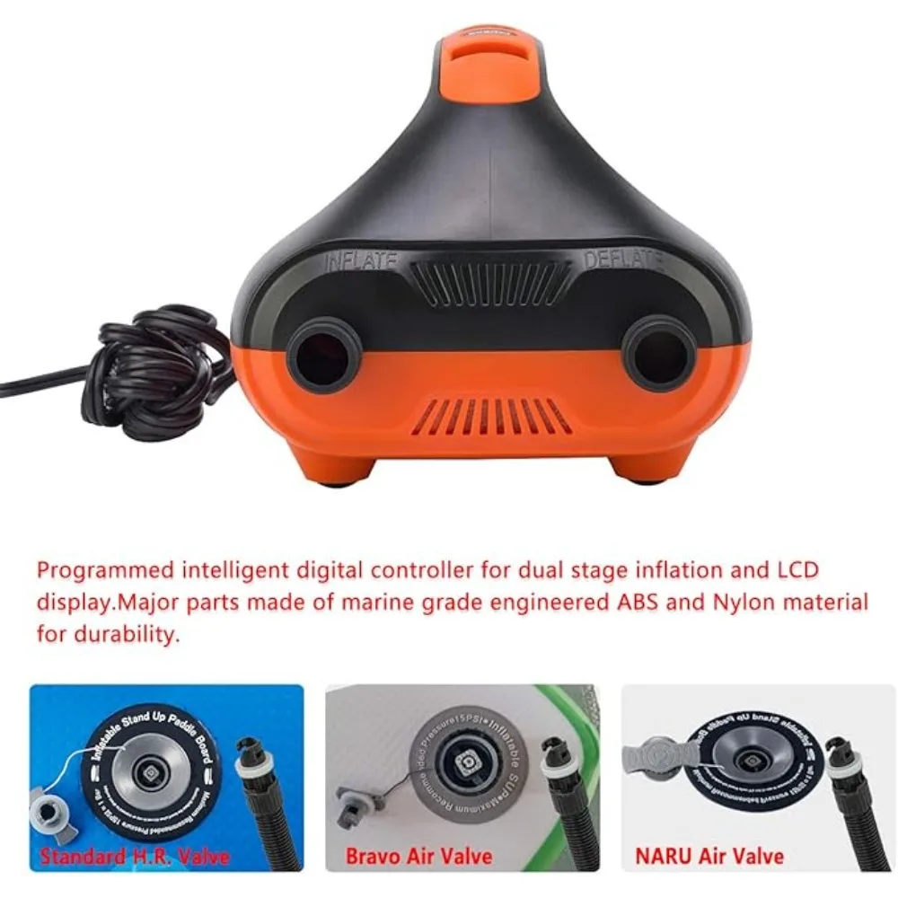 20PSI High Pressure SUP Electric Air Pump,Dual Stage Inflation Paddle Board Pump for Inflatable Stand Up Paddle Boards, Boats