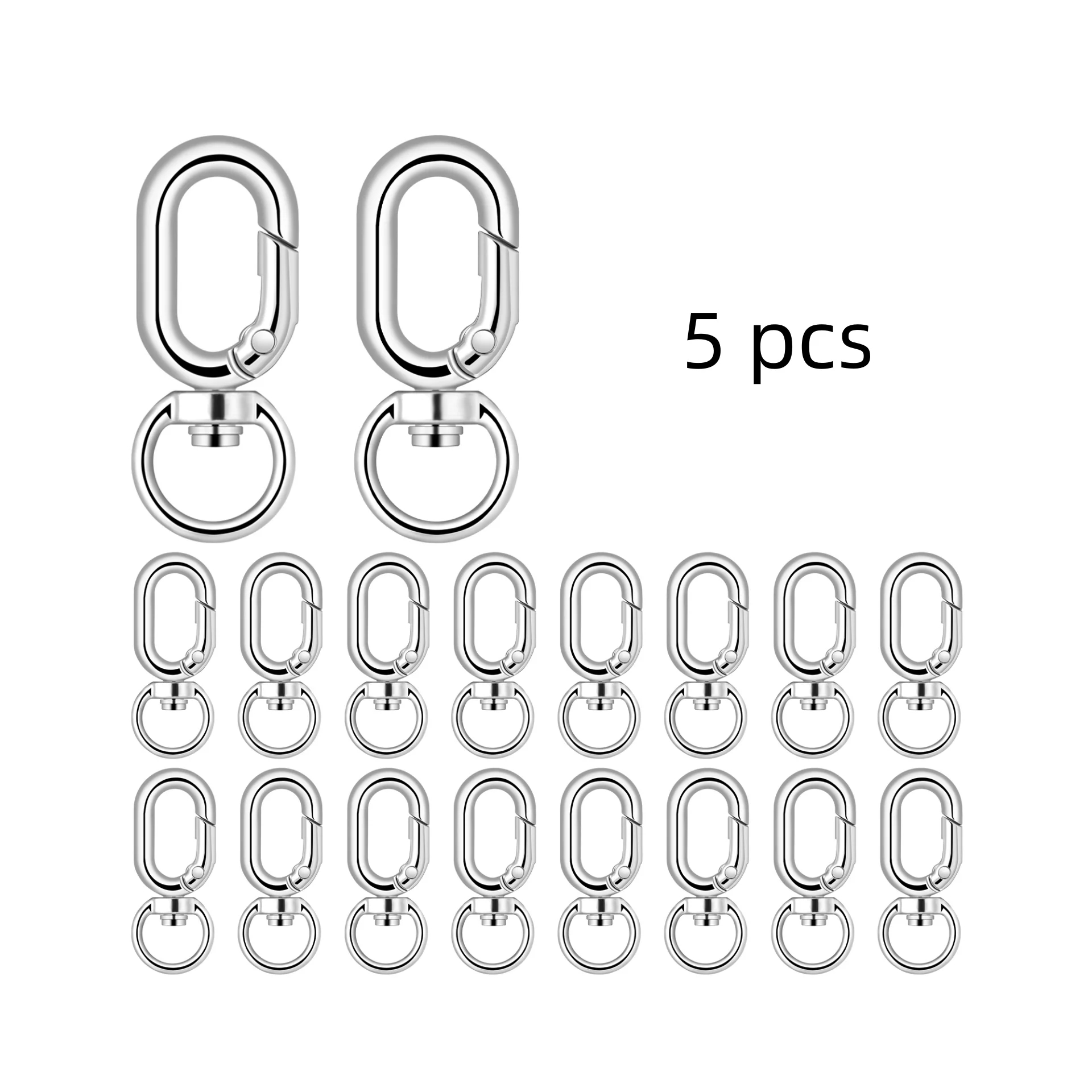 5Pcs Heart Shaped Metal Split Rings for Key Holders