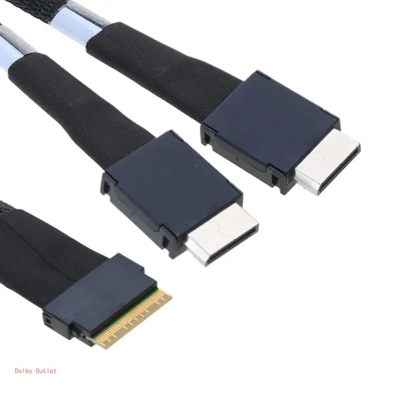 Cable SlimSAS SFF-8654 8x a Oculink SFF-8611 4x 4ix2 para dispositivo seguro 50CM