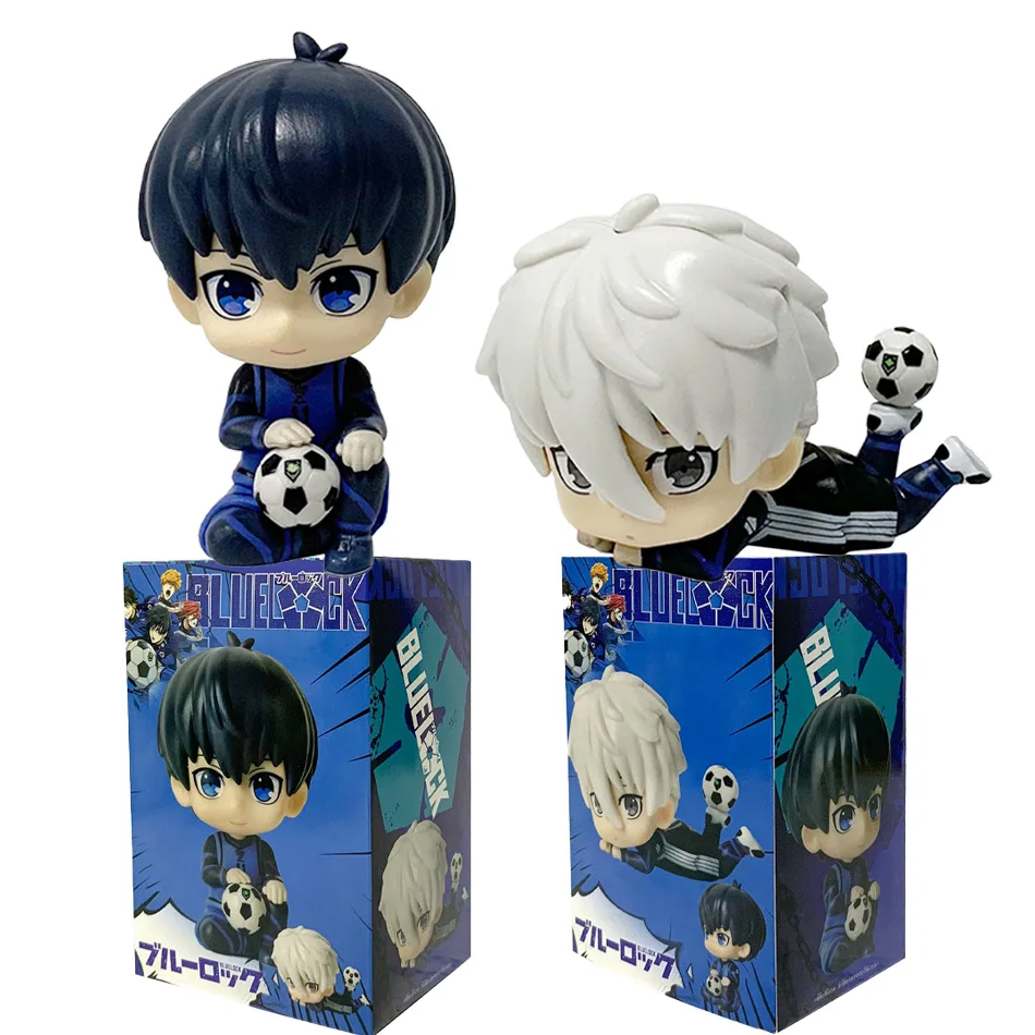 블루 락 카와이 나기 이사기 이사기 요이치 앉아있는 액션 피규어 인형 테이블탑 모델 애니메이션 주변 창의적인 생일 선물 장난감