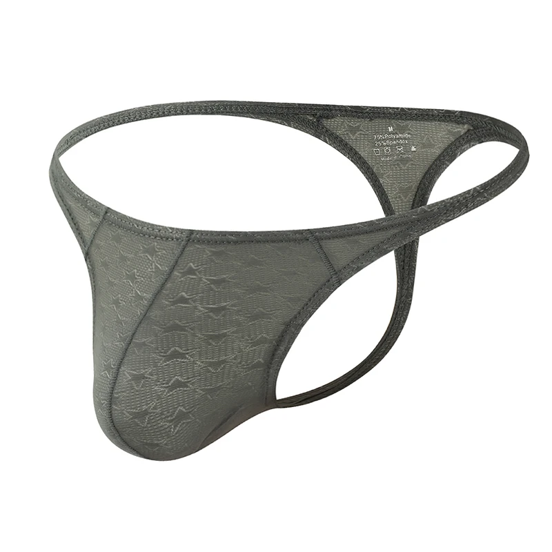 Men Breathable Star Mesh Sheer Bikini Thong Low Waist Underpants