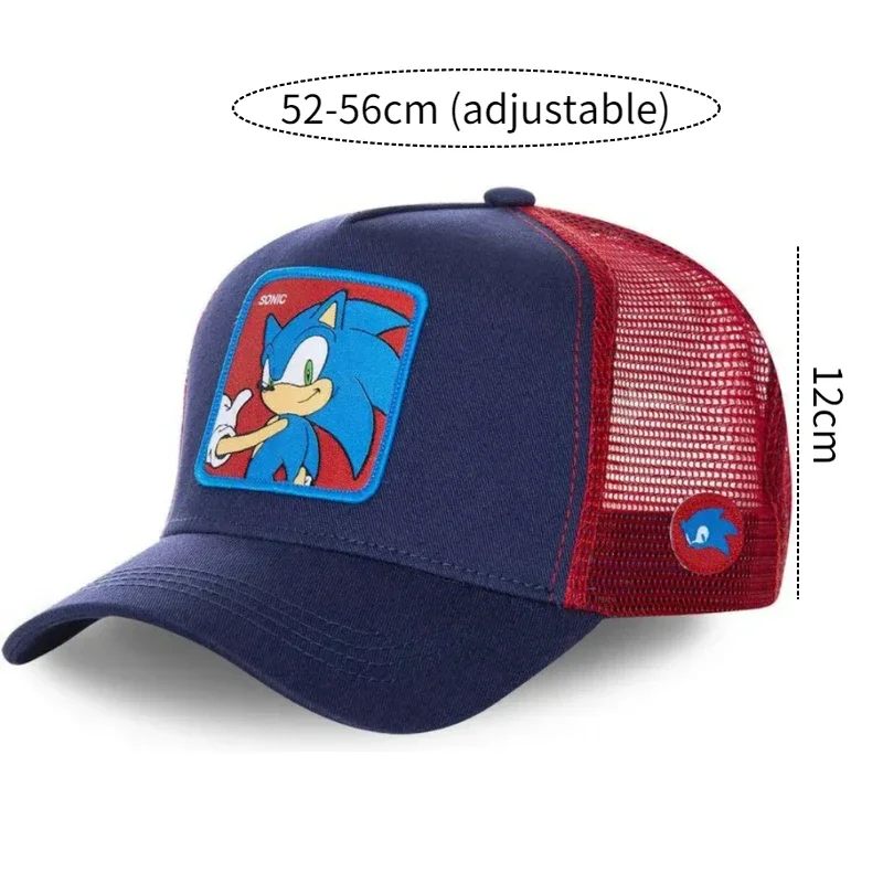 Sonic The Hedgehog Kinder-Baseballkappen, Sommer-Cartoon, atmungsaktives Mesh, Trucker-Sonnenhut für Jungen und Mädchen, verstellbarer Hip-Hop-Hut