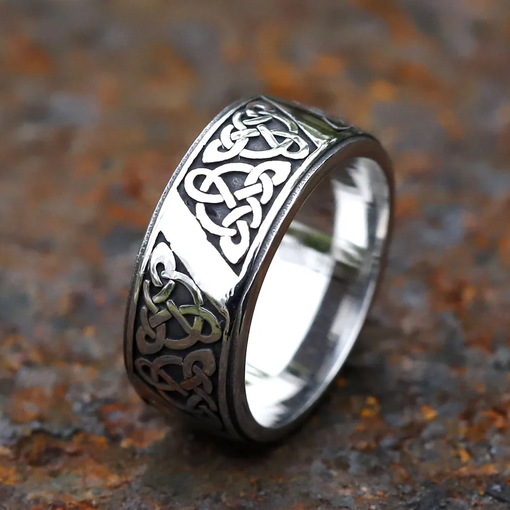 2023 NEW Men's 316L stainless steel rings Viking Celtic Knot Ring Amulet Vintage fashion Jewelry Gifts free shipping