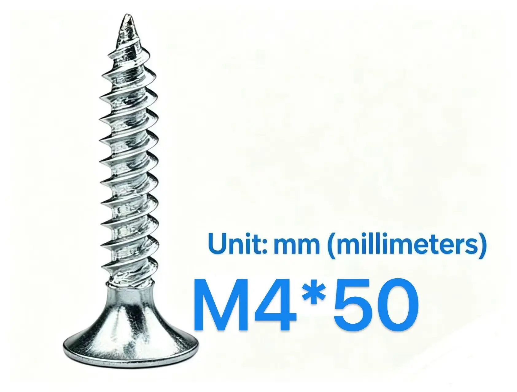Galvanized Steel Phillips Countersunk Head Self Tapping Screws M4*50mm For Wood