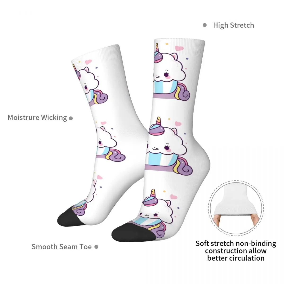 Cupcake Einhorn Socken Herbst Strümpfe lustige Männer hochwertige Socken Grafik Outdoor Anti-Rutsch-Socken