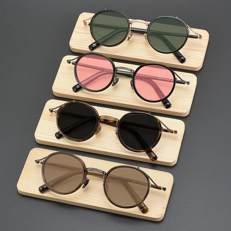 Vintage Polarized Acetate Sunglasses Men Retro Quality Designer UV400 Sunglasses Women Handmade Korea Luxury Brand Eyewear