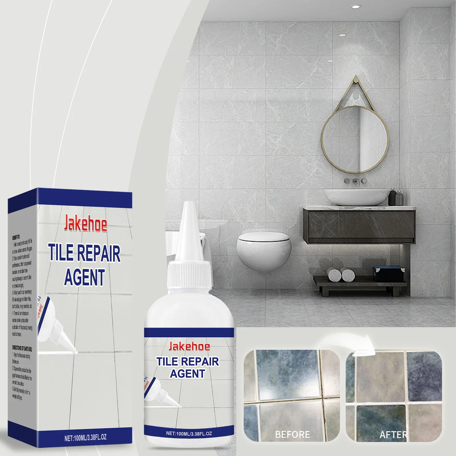 

100ml Tile Gap Filler Waterproof Grout Sealer for Bathroom Kitchen, Anti-Mold Crack Repair, Weather Resistant, Easy Application