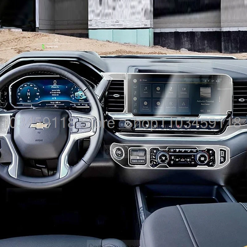 

Защитная пленка из ТПУ для Chevrolet Silverado 2025 2024 2023: прозрачные аксессуары для интерьера, GPS-панели и центральной консоли