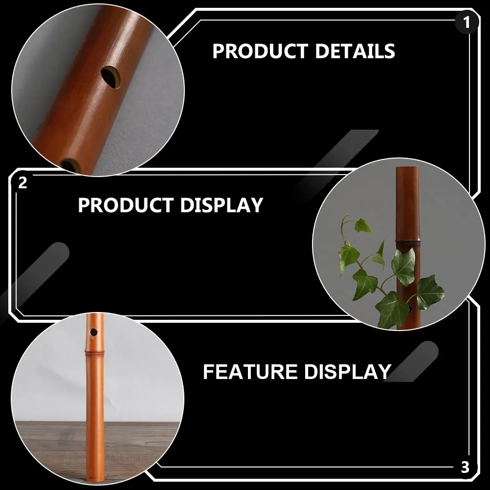 

2Pcs Wall Hanging Vase Bamboo Planter Dried Flower Holder Decorative Room Vintage Environmental Protection Creative Design