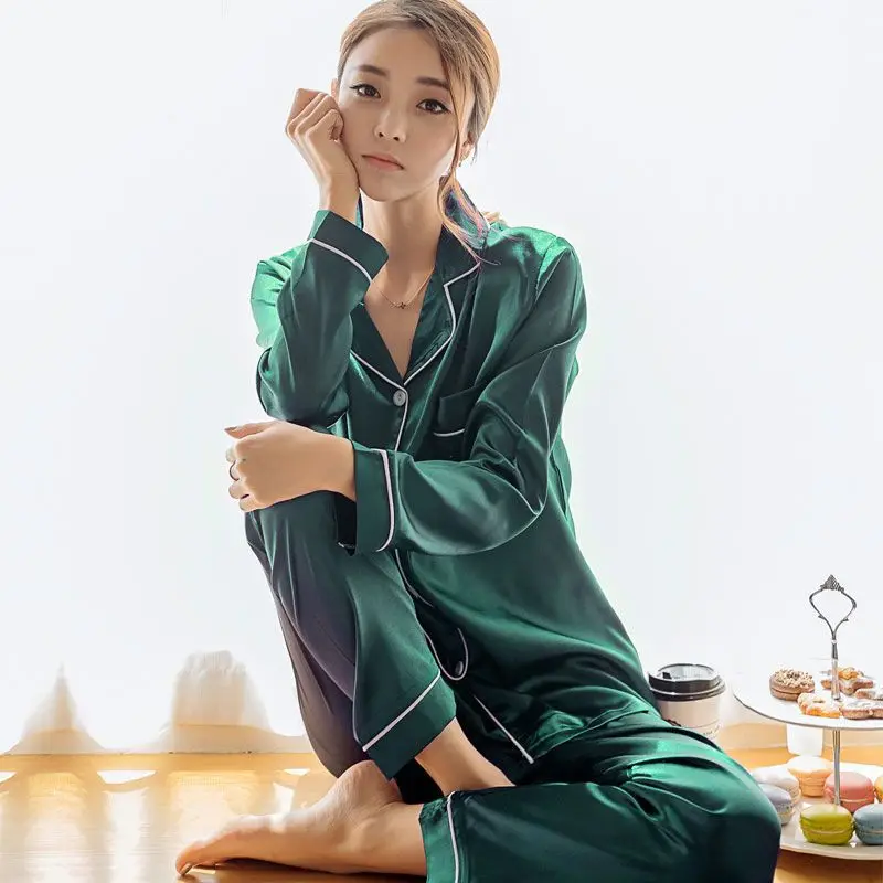 

Multi-size Satin Pajamas Female Ice SilkThin Section of The Summer Increased Fat Korean Version of The Sexy Ladies Homewear Suit