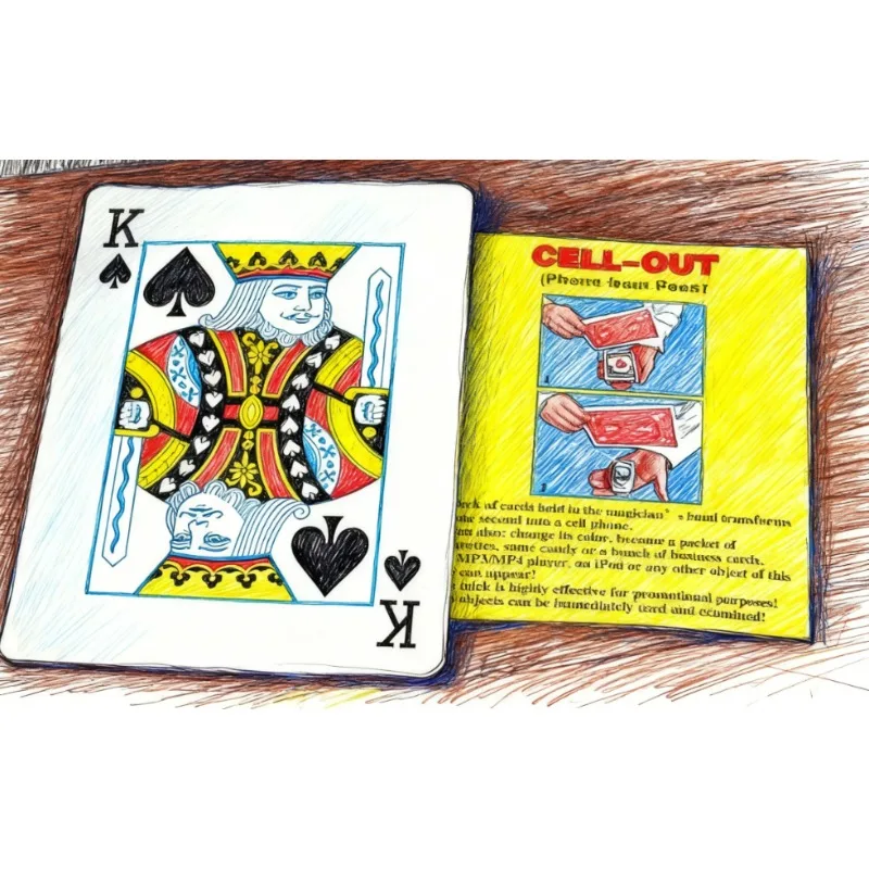 

Cell-Out Magic Trick Cell Phone From Card Illusion Close Up Deck to Object Magician Comedy Magie Props