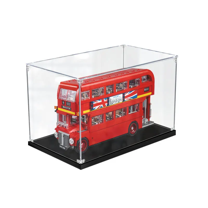 

38 x 20 x 20cm 2mm 3mm Acrylic Display Box For Lego 10258 Double Decker Bus Building Blocks Showcase Blocks Accessories