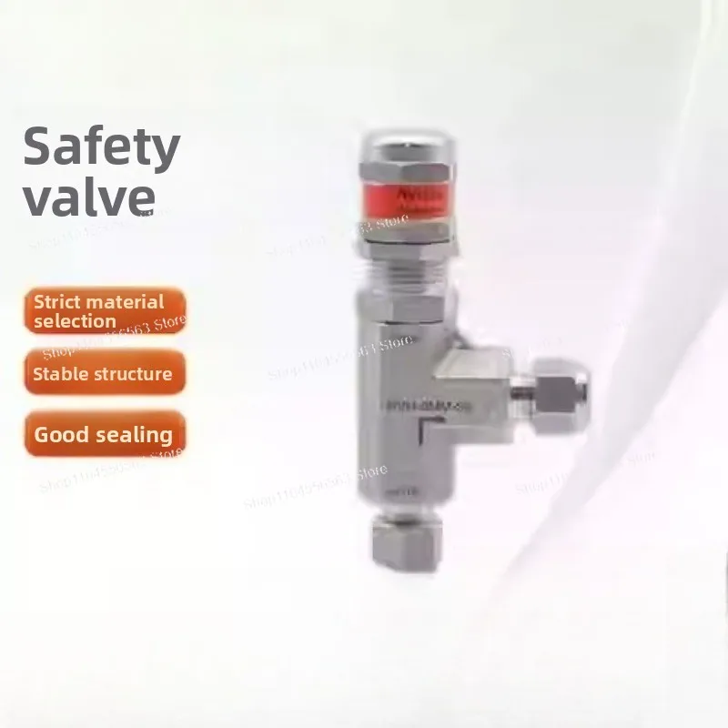 316 Stainless Steel Adjustable Spring Safety Valve – 6000 PSI High Pressure Relief Valve for 1/8
