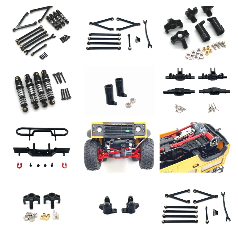 FMS 1/24 FCX24M Camel Cup D110 Land Rover Defender Range Rover Discovery Remote Control Metal Assembly Parts Black