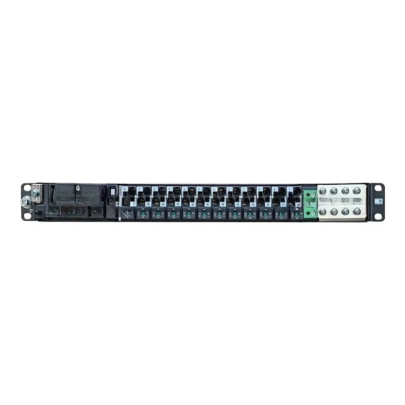 19 inch rack mounted AC power distribution box with 12 channel surge protection for telecommunications power supply
