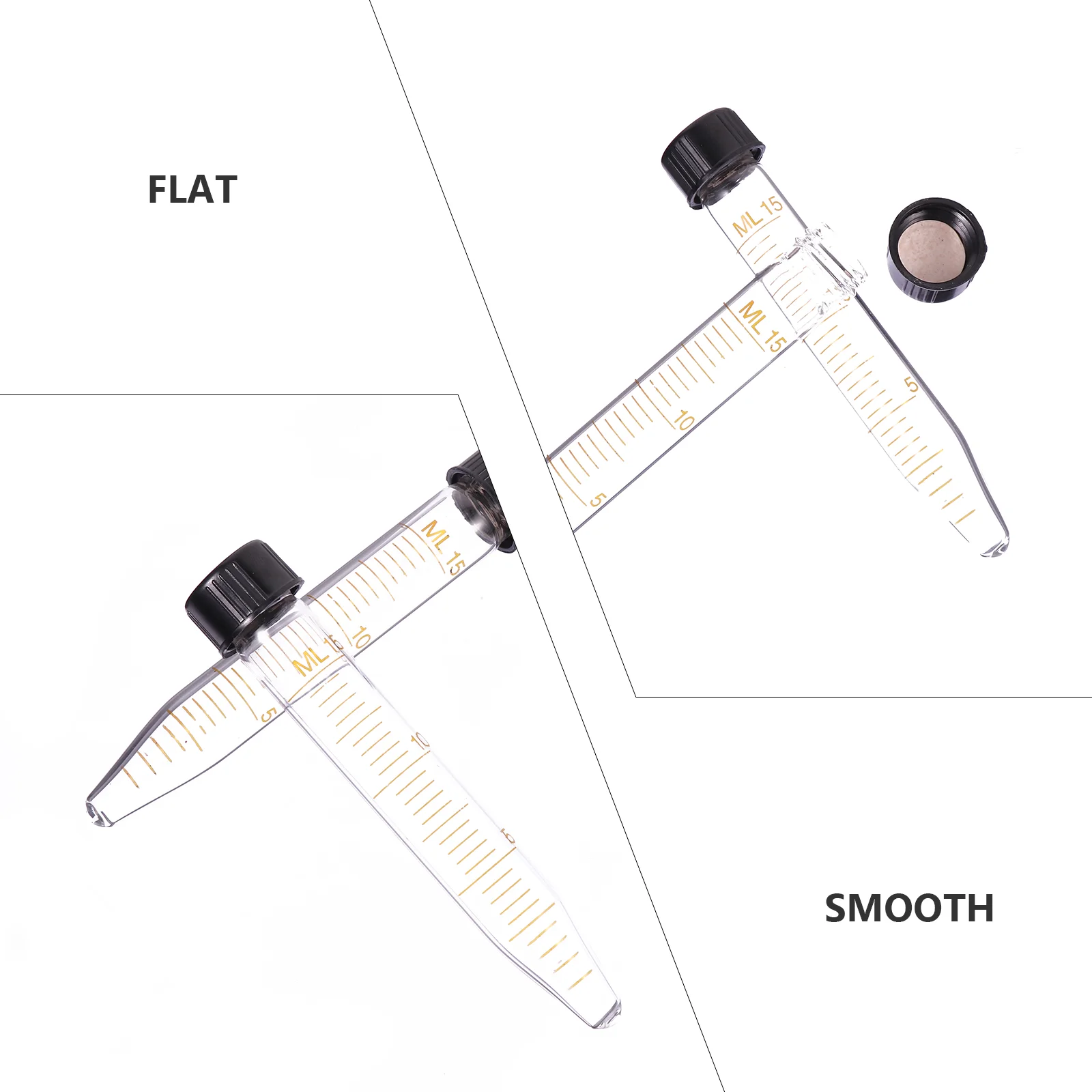 Tubes à centrifuger coniques à grande vitesse, tube avec fiole en verre à vis pour laboratoire, 15ml, 10 pièces