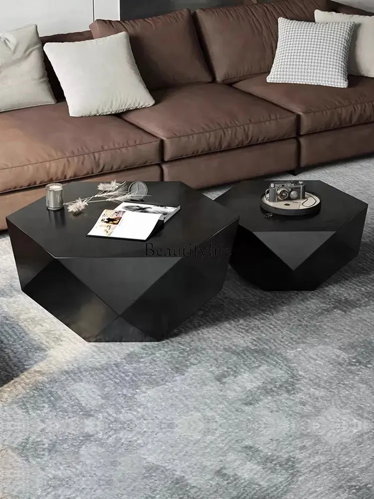 Modern Simple and Light Luxury Rhombus Coffee Table Italian Minimalist Designer Creative Tea Table