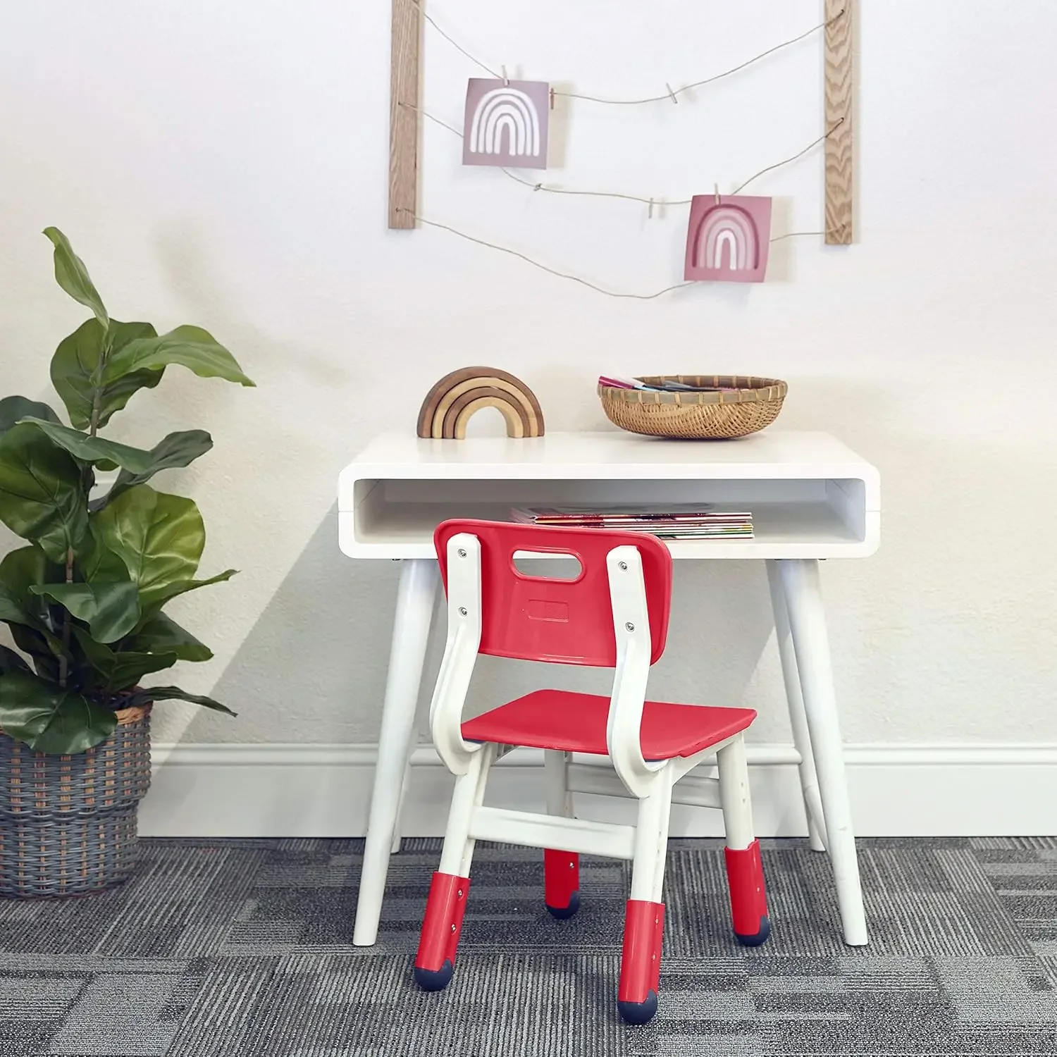Classroom Adjustable Chair, Flexible Seating, Red, 2-Pack