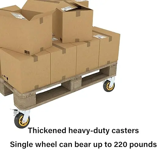 قطعة واحدة من عجلة كتم الصوت العالمية مقاس 3/4/5 بوصة - عجلة مطاطية مرنة ناعمة لعربات وأثاث شديدة التحمل - مساعد متحرك #3