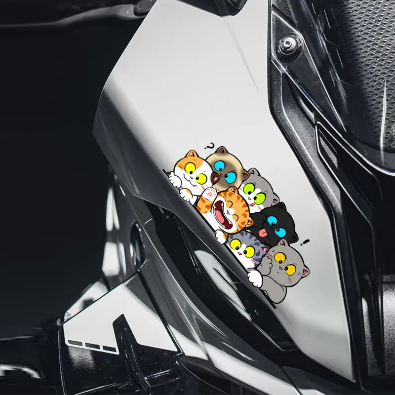 

1PC Lucky Cat JDM Sticker Waterproof Vinyl Decals for Motorcycle Front Fairing Fuel Tank Side Panel Electric Scooter Decor