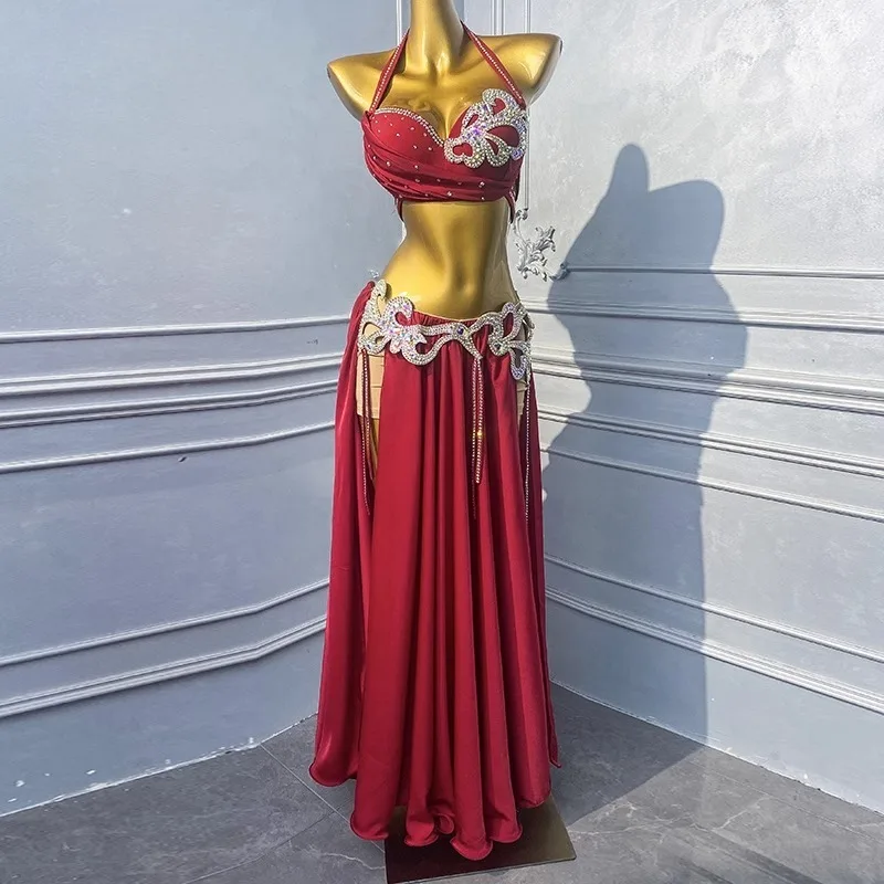 

Customized Belly Dance Costumes Performance Dress Female 2025 New Set Oriental Dance Clothing Practice Dress Bra and Long Skirt