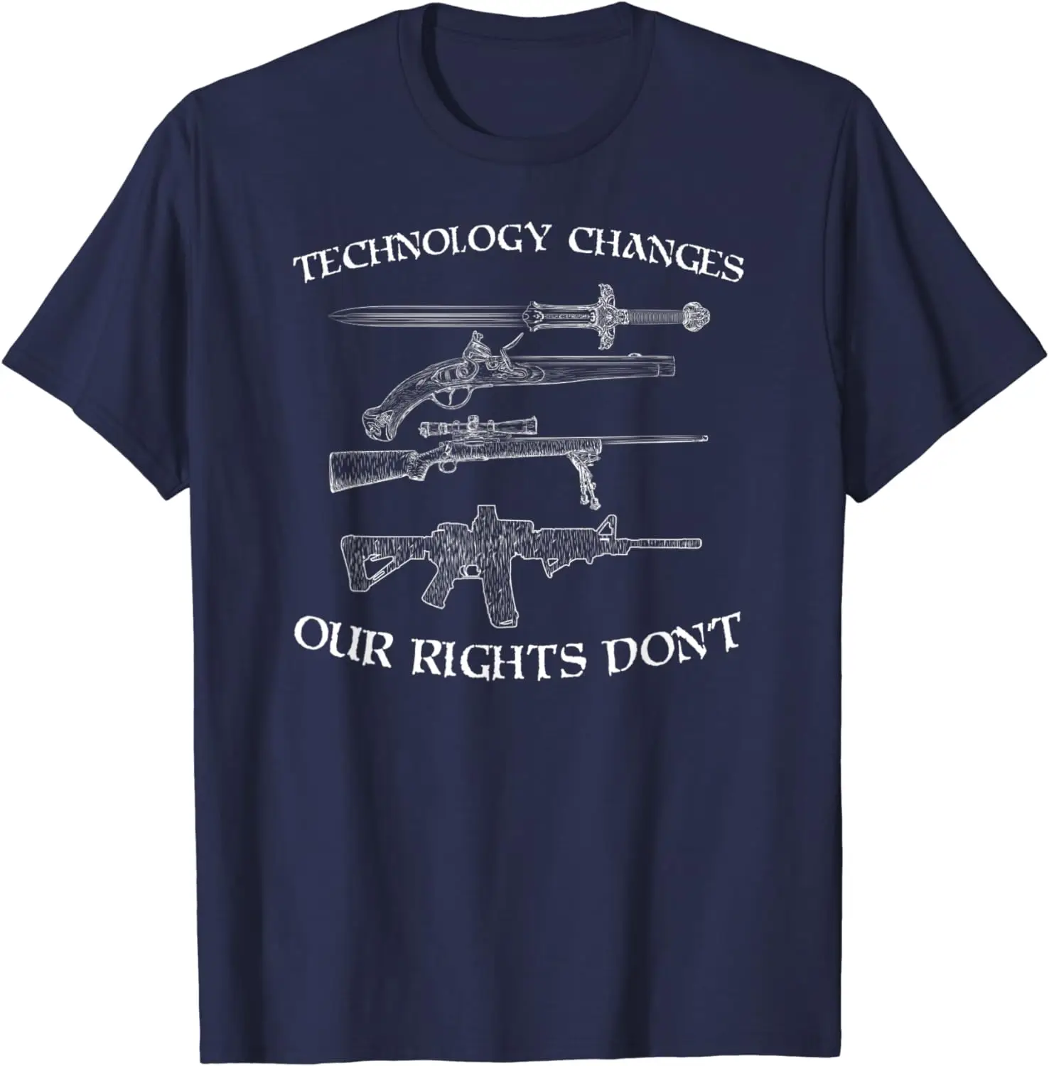 Technology Changes Our Rights Don't. Pro Gun 2nd Amendment T-Shirt New 100% Cotton O-Neck Short Sleeve Casual Mens T-shirt