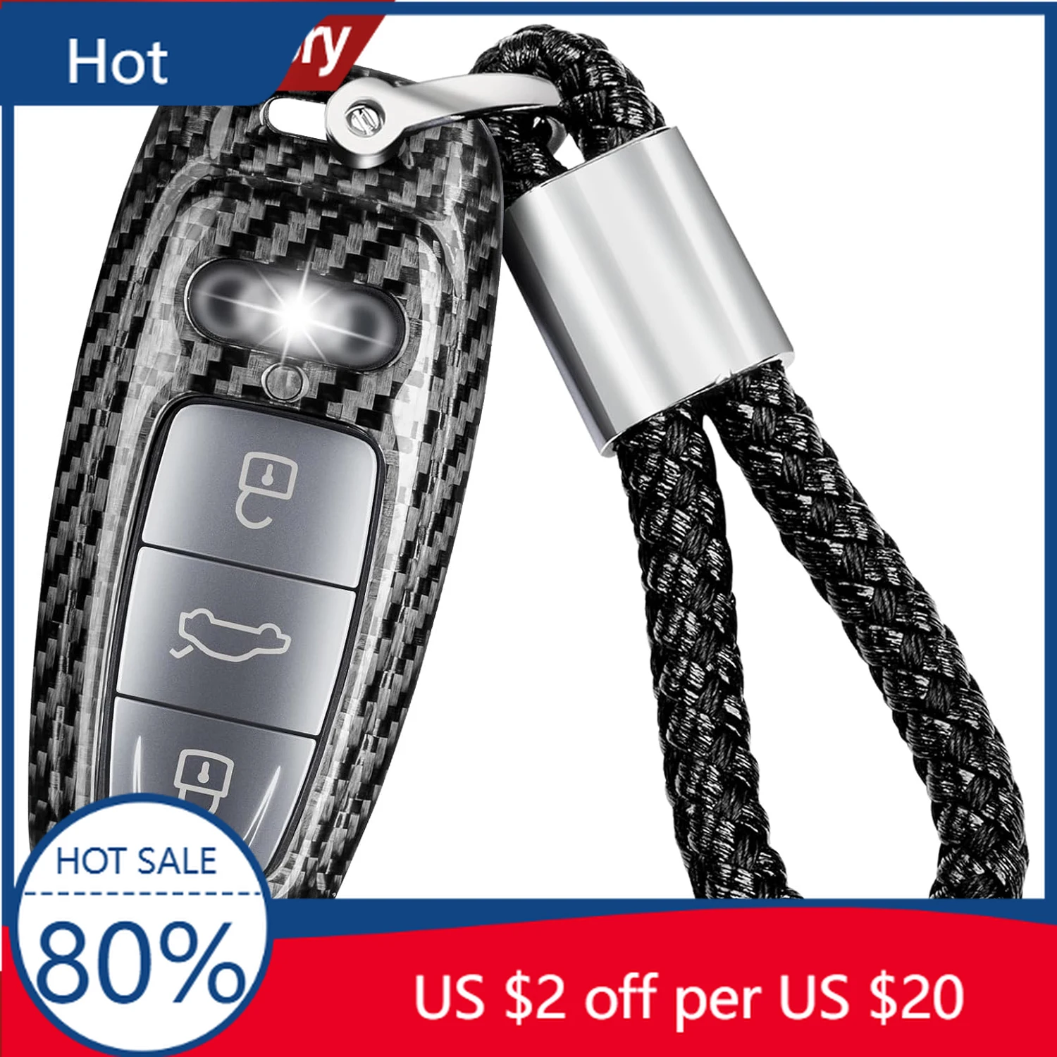 Чехол для ключей из углеродного волокна Hot Racing Grills для Audi A3 A6 A7 A8 A8L E-Tron Q7 Q8 RS6 RS7 S3 S6 S7 SQ7 SQ8 2018-2022 Smart Car Чехол для ключей из углеродного волокна Hot Racing Grills для Audi A3 A6 A7 A8 A8L E-Tron Q7 Q8 RS6 RS7 S3 S6 S7 SQ7 SQ8 2018-2022 Smart Car