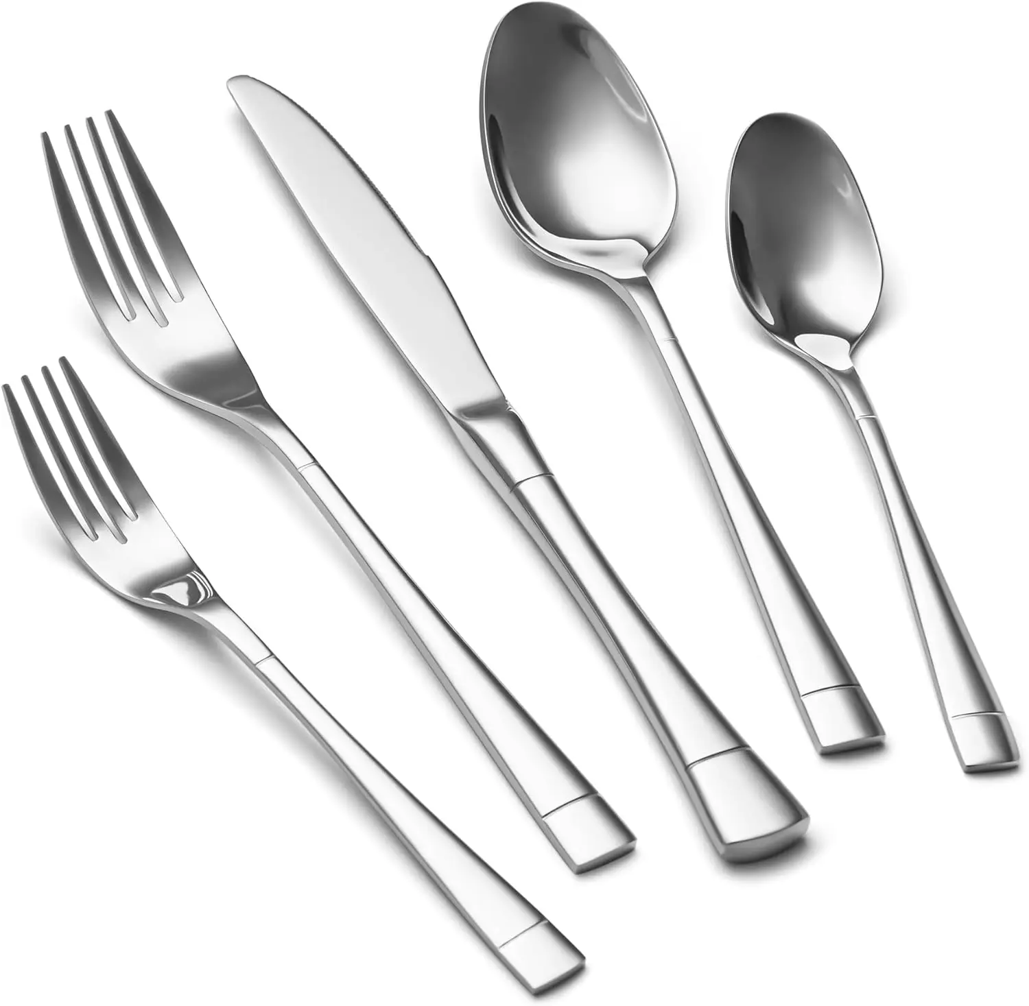 

40-Piece 18/10 Stainless Steel Flatware Set for 8, Heavy Duty Mirror Polished Cutlery, Dishwasher Safe
