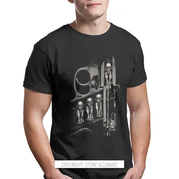 Giger 출생 기계 라운드 칼라 TShirt Goth 1980s Subculture Rock Romance 100% 코튼 오리지널 T 셔츠 남성용 탑스 새로운 디자인 