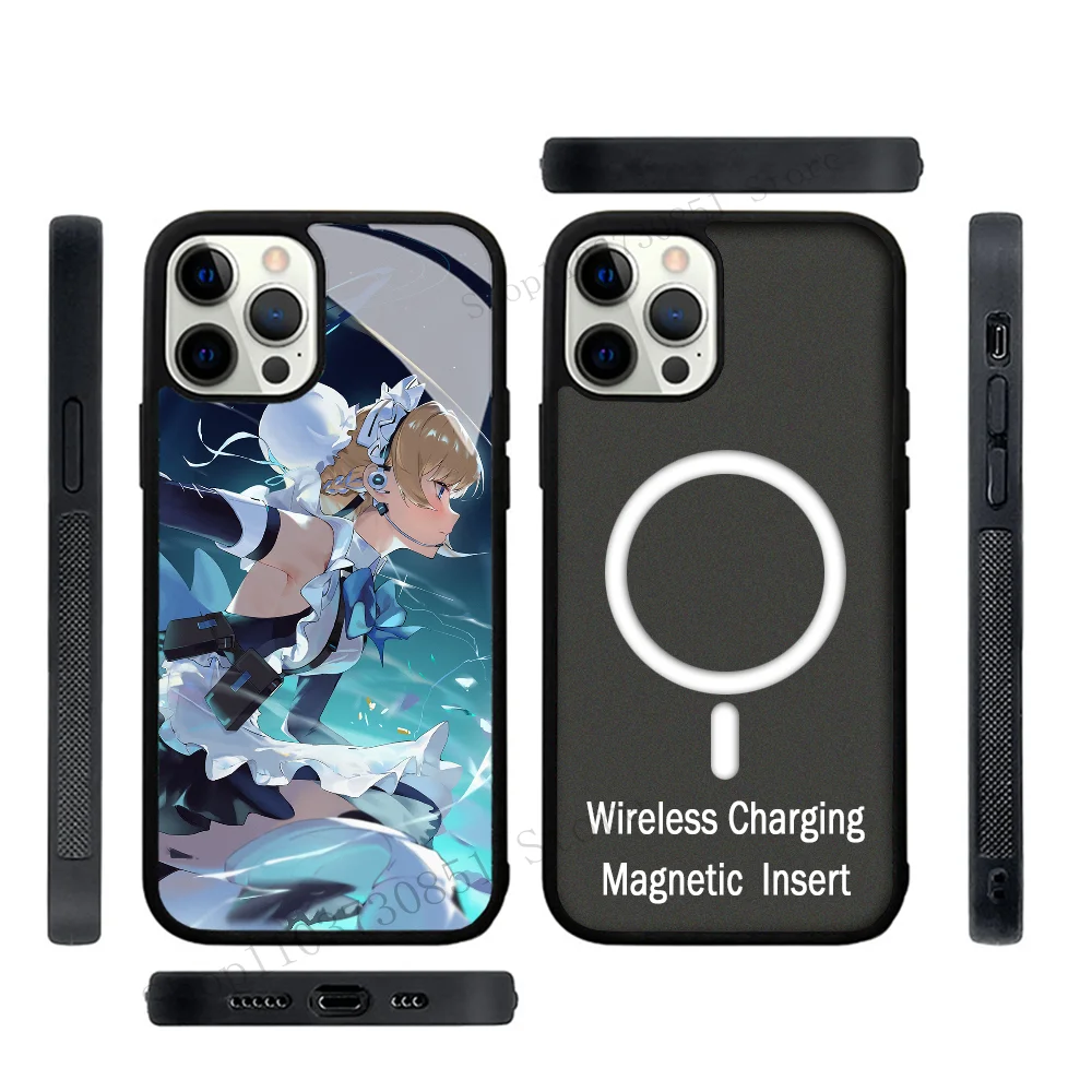 Game Anime Blue Archive Asuma Toki Phone Case Strong Magnetic For IPhone 15 14 13 Pro Max 11 12 Mini Alex Mirror For Magsafe