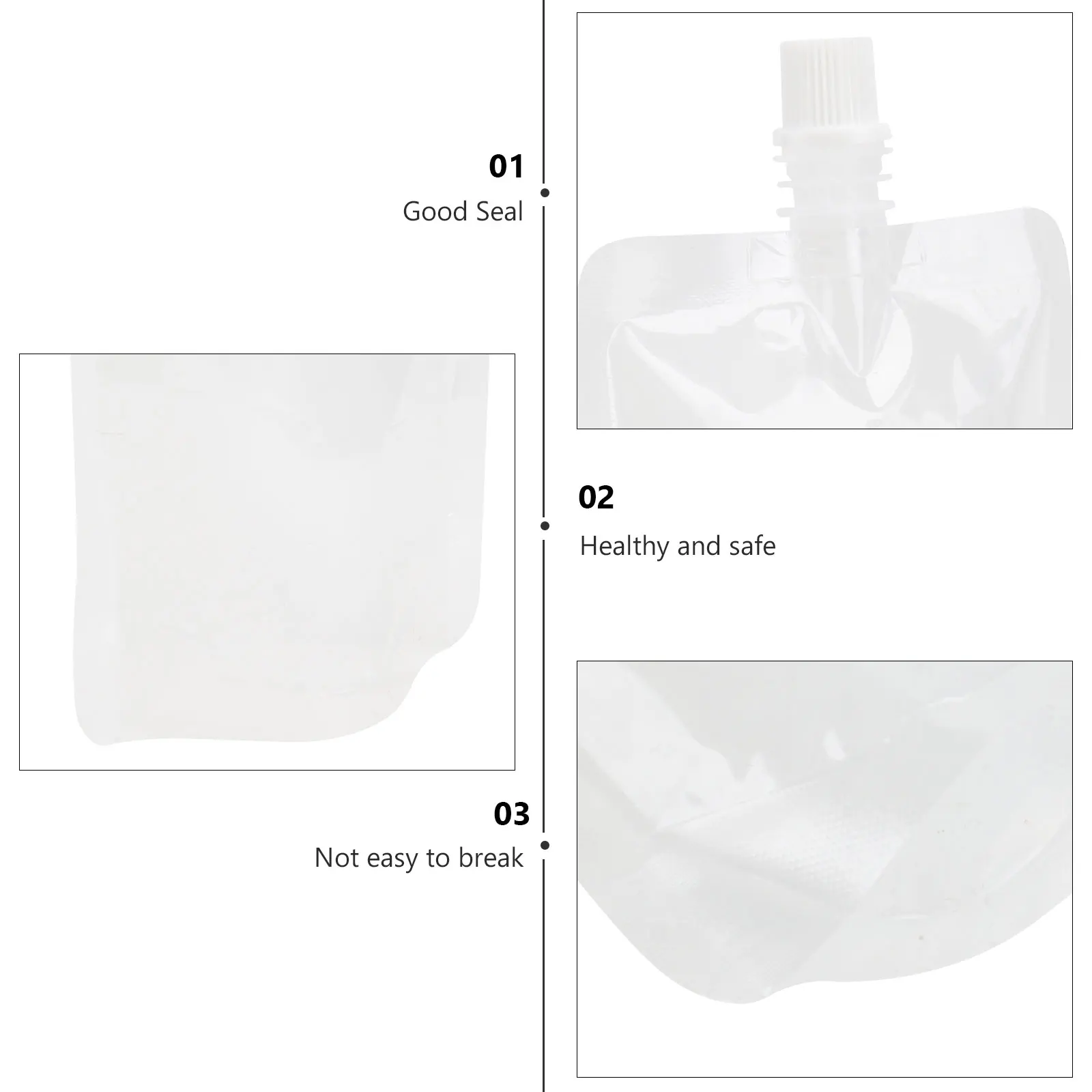 

50 Pcs Nozzle Sealed Packaging Bag Slim Travel Flask for Liquor Juice Drink Soybean Milk Plastic Food Grade Safe