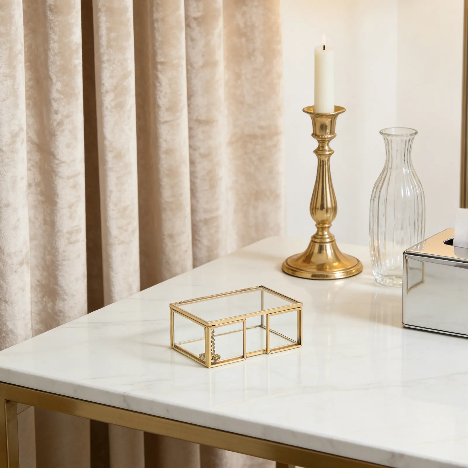 Vintage Brass Business Card Holder Metal Stand Transparent Glass Display Desktop Organizer Office Executive Table Card Display