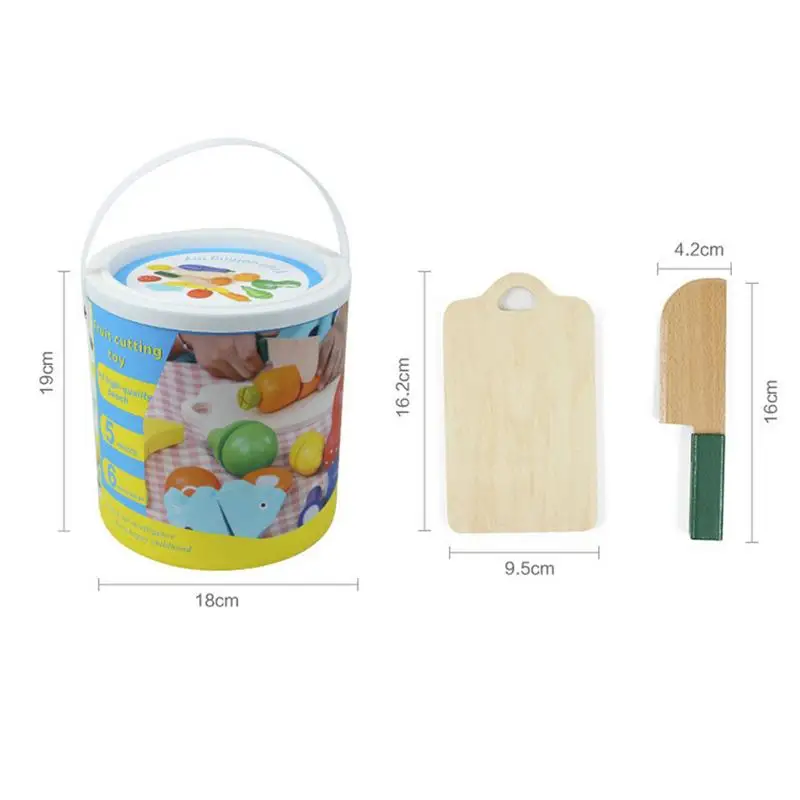 Gioca a Set di cibo per bambini taglio in legno frutta verdura Set bambini simulazione cucina giocattolo finta giocattolo giocattoli educativi per bambini per bambini