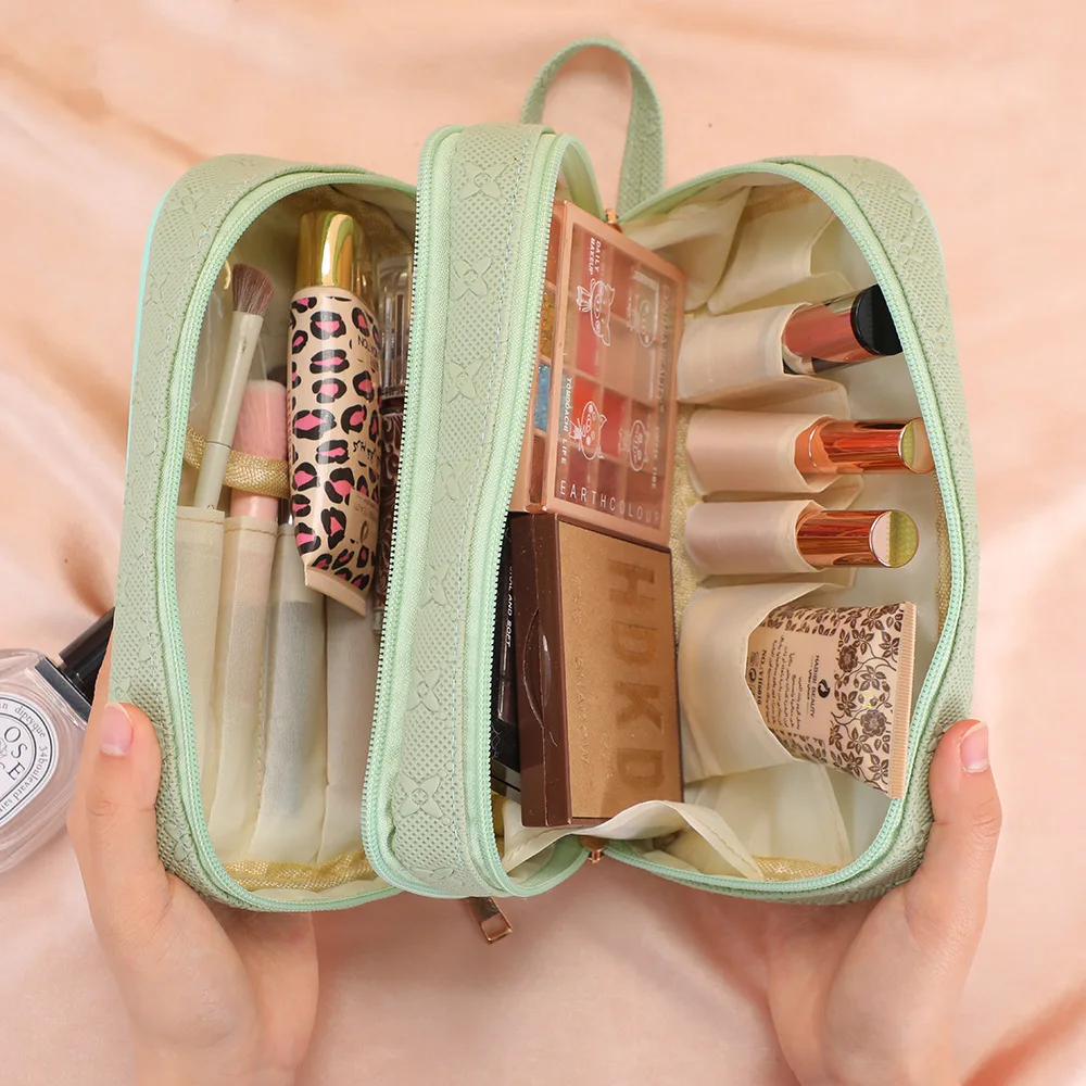 New Pu Cosmetic Bag Large Capacity Portable Multi-functional Portable Cosmetics Travel Storage Bag Waterproof Makeup Bag