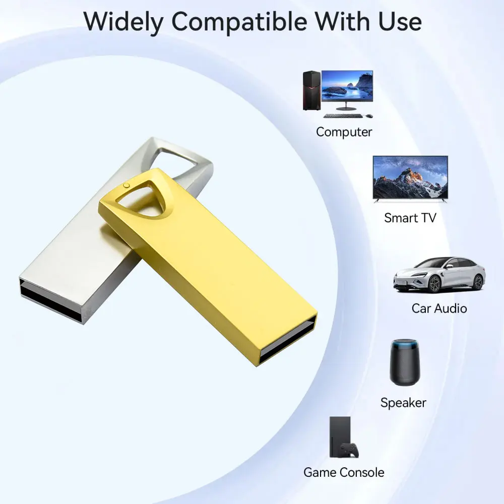 Metal High-capacity USB Flash Drive Usb 2.0 Pen Drive 4gb 128gb Black Lightweight and Waterproof with Strong Stability U Disk