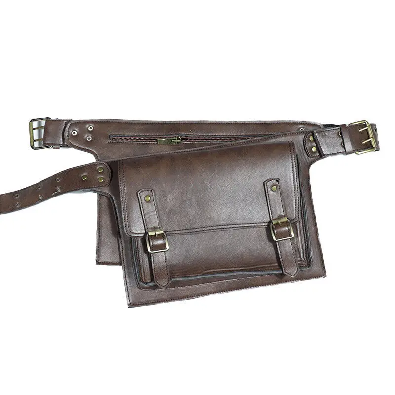 Medieval Faux Leather Waist Bag Steampunk Hip Pocket Buckle Hip Belt Festival Pocket Hip Bag Warrior Larp Cosplay Wallet