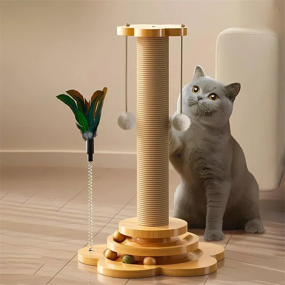 Pet cat toy High-density board  Turntable Fun  baseball durable sisal scraper  supplies Cat scratching post